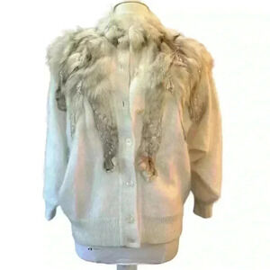 80’s Vintage Angora and Rabbit fur cardigan.